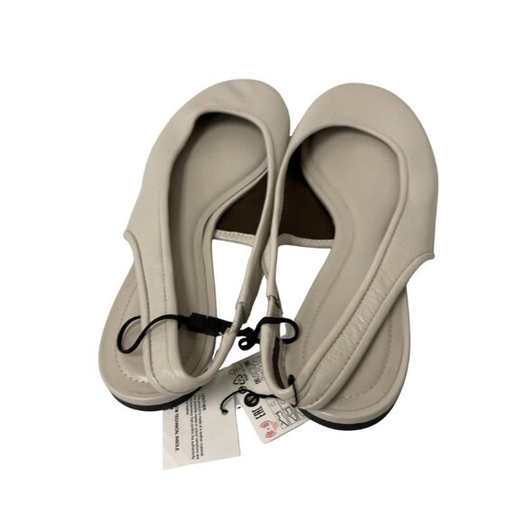 Zara Womens Leather Slingback Ballet Flats EU 41 US 10 off White 1549/510 NWOB - Picture 4 of 9